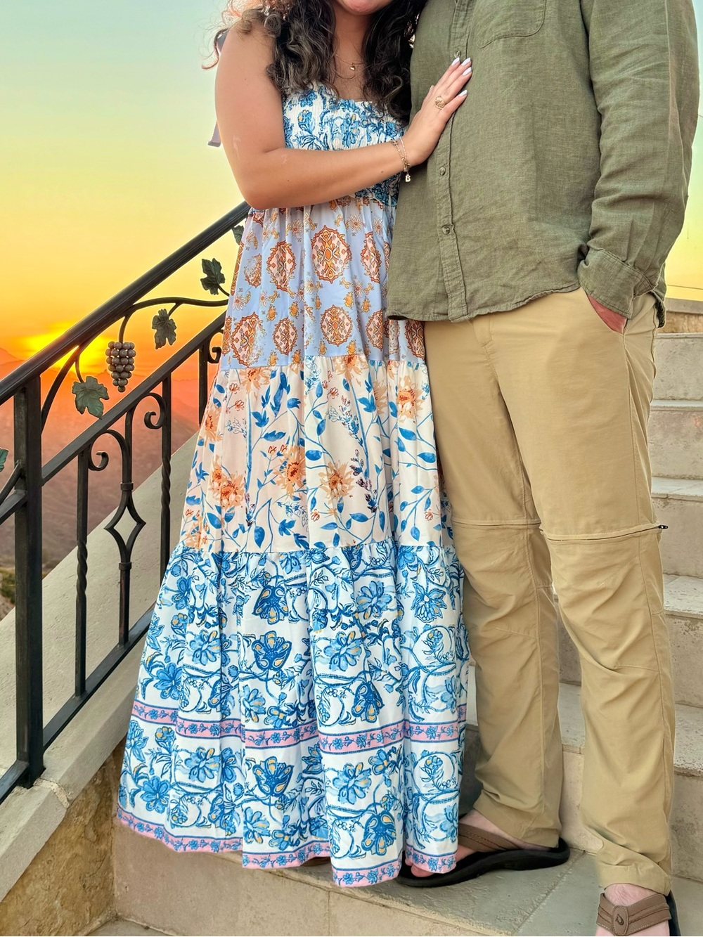 Blue Patterned Amazon Dress